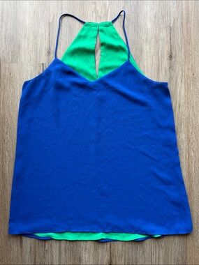 Express Barcelona Reversible Royal Blue & Crayola Green Halter Tank Top
